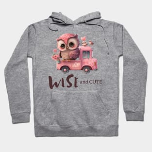 Wise and Cute Owl Design Hoodie